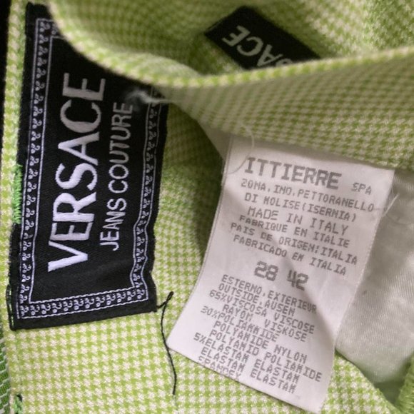 versace jeans couture y2k lime green sweat pants like denim 26” - Picture 4 of 4
